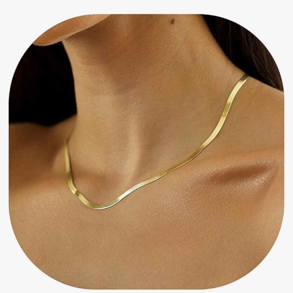 10k Gold 18 Inch Herringbone Necklace